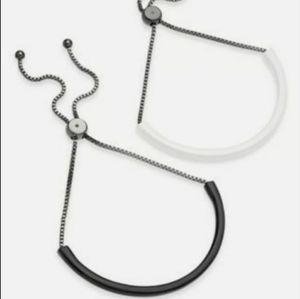 Black/white Bar Slider Bracelet INC